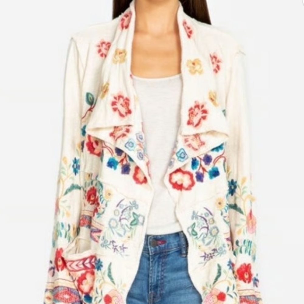 Johnny Was Krisly Embroidered Floral Women's Wrap Jacket